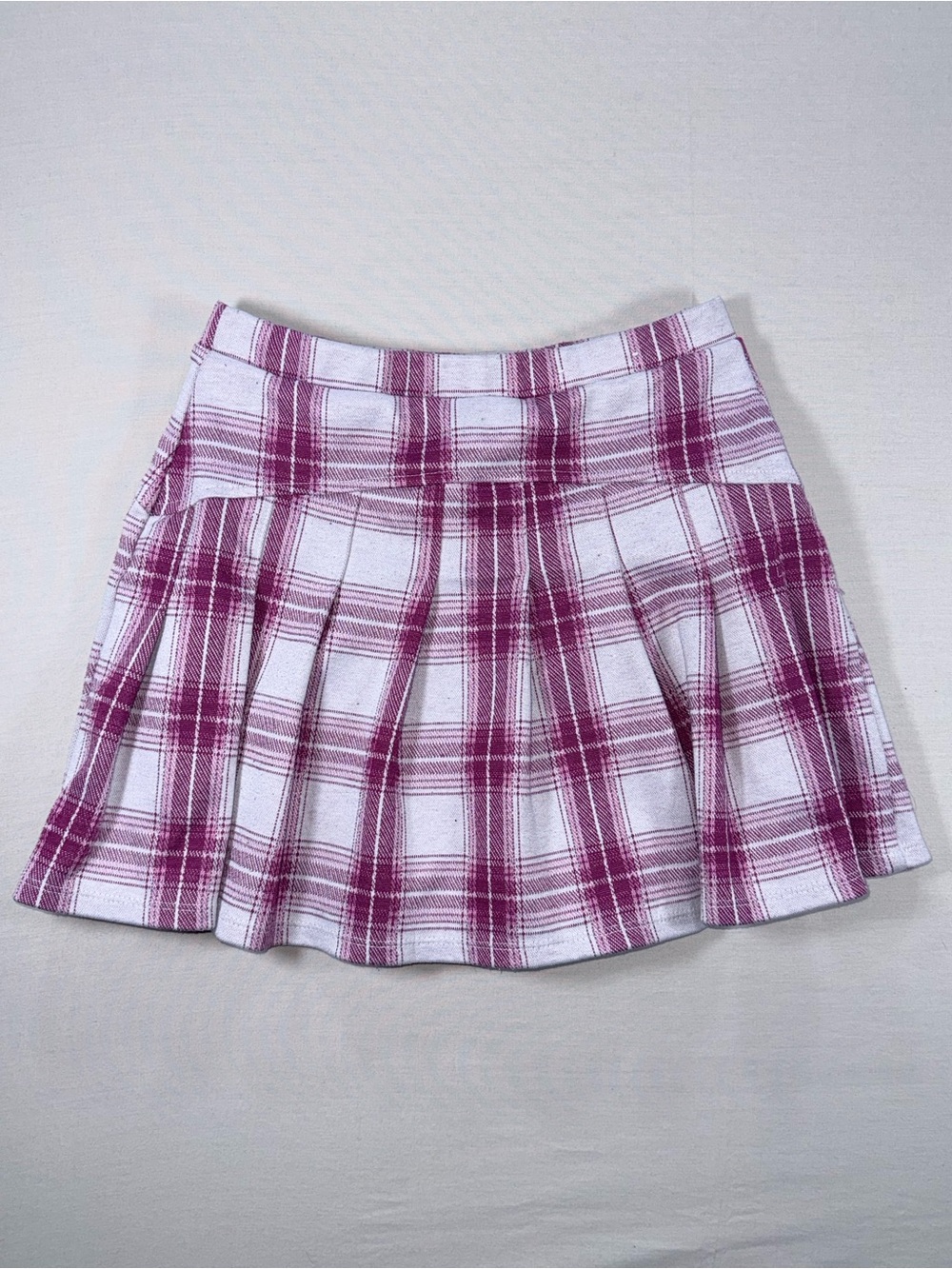 SO Kohl's Girls Pink Window Plaid Pleated Skort L 10/12 - Picture 2 of 6